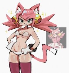 bikini catgirl citrusflower25 deltarune mad_mew_mew mew_mew_(undertale) small_breasts sprite thighhighs thighs