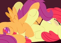 2016 apple_bloom_(mlp) cunnilingus dtcx97 earth_pony equine female feral friendship_is_magic horse mammal my_little_pony oral pegasus penetration pony scootaloo_(mlp) sex vaginal_penetration wings yuri