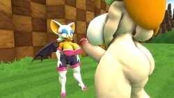 2016 3d 3d_model anthro areolae ass bat big_ass breasts cameltoe cleavage clothed clothes dickgirl duo erection female futanari huge_breasts intersex lagomorph large_breasts mammal mobian mobian_(species) mobian_bat nude penis rabbit rouge_the_bat sanory_(artist) sega sonic_(series) sonic_adventure_2 sonic_the_hedgehog_(series) vanilla_the_rabbit