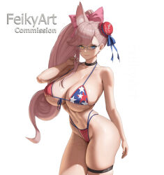 american_flag_bikini bikini breasts fate_(series) female hair long_hair