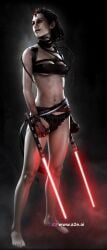 ai_generated barefoot black_bra black_panties black_underwear bra lightsaber maris_brood panties red_lightsaber star_wars star_wars:_the_force_unleashed star_wars_legends underwear