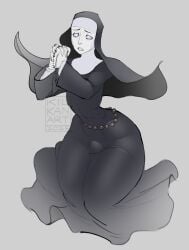 1boy color femboy ghost kilkan nun_outfit original_character original_characters_only praying purple_eyes rosary_beads