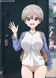 1girls 2d ai_generated areolae armpit bare_arms bare_legs bare_shoulders belly big_breasts bob_cut breasts_bigger_than_head cameltoe chest completely_naked completely_nude completely_nude_female curvy curvy_figure cute cute_face detailed eyelashes eyeshadow female female_only fit fit_female focus grey_hair hair high_quality huge_breasts large_breasts legs light-skinned_female light_skin lips lipstick looking_at_viewer makeup mascara naked nero100 nipples nude nude_female pale-skinned_female pale_skin petite petite_body posing pussy seductive seductive_look short_hair silver_hair stable_diffusion surprised tagme teenager thighs thin_waist tomboy uzaki-chan_wa_asobitai! uzaki_hana vagina very_short_hair young