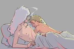 2boys after_sex bed bite_mark bite_marks blonde_hair cartoon_network casual_nudity cigarette cigarette_in_mouth cigarette_smoke color colored digital_drawing_(artwork) digital_media_(artwork) gay hi_res high_resolution highres in_bed larry_needlemeyer light-skinned_male light_skin long_hair looking_at_another looking_at_partner male male/male male_only memuramarimo morning_after mr._small on_bed pale-skinned_male pale_skin pillow scratch_marks scratches short_hair simple_background skinny skinny_male sleeping smoke smoking smoking_cigarette the_amazing_world_of_gumball white_hair yaoi