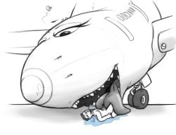 absurd_res aircraft airplane anthro duo fellatio female half-dude hi_res male male/female oral penile sex size_difference vehicle