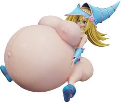 belly_expansion big_belly bigtheart blender breast_expansion butt_expansion cgi dark_magician_girl female hyper_belly inflation self_upload transparent_background yu-gi-oh!