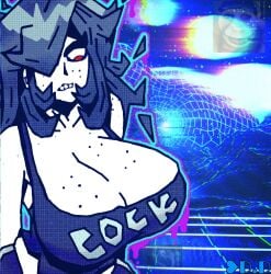 1girls 2024 black_hair cock_shirt fanart goth goth_girl hair_covering_eye huge_breasts jeffy_(sml) jerry_(aethos) meme milf psychonut01 red_eyes sml supermariologan tank_top vaporwave veronica's_mother_(saltynoodles) white_skin