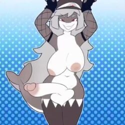 1futa animated anthro balls breasts caramelldansen dancing erection furry futa_only futanari huge_cock humanoid_penis lewdperp meme music nude payanuma penis shark shiro_(lewdperp) solo standing swinging_penis tagme video