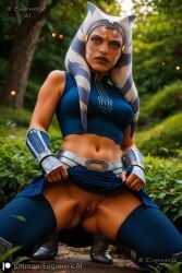 ahsoka_tano ai_generated bare_shoulders cleavage female fit_female hips lipstick naked patreon sensitive solo standing star_wars star_wars:_the_clone_wars thighs