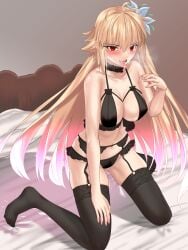 1girls alternate_version_available archetype_earth arcueid_brunestud background blonde_hair blue_notuki breasts color curvy drooling excited fate/grand_order female female_pervert glowing_hair hair hair_ornament horny horny_female huge_breasts imminent_sex large_breasts laying_on_bed lingerie long_hair looking_at_partner looking_at_viewer melty_blood panting red_eyes saliva steam steamy_breath sweat top_heavy tsukihime vampire vampire_girl