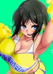 163_(shiromeshi) akashi_maho armpits blush cheerleader d4dj huge_breasts sweat