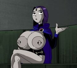 huge_breasts nipple_piercing raven_(dc) teen_titans useless_clothing