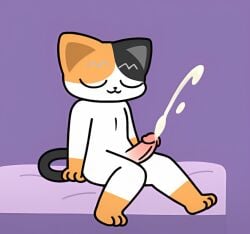 ai_generated cum cumming curry_(ho_salt) cute furry furry_gay furry_male furry_only gay gay_furry gay_male ho_salt multicolored_body multicolored_fur theatarygame