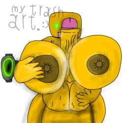 1boy1girl big_ass big_balls big_breasts big_breasts big_penis bobowawahaha_(artist) infected noob noob_experiment