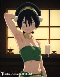 1girls ai_generated avatar_legends avatar_the_last_airbender black_hair earth_kingdom female fire_nation sultralis sultralis870 toph_bei_fong