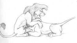 2boys chris_mckinley disney feline feral gay kovu lion male male_only mammal oral simba sketch the_lion_king yaoi