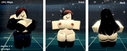 boobs_out boots bra breasts breasts female female_only jeans oc original_character roblox roblox_studio robloxian thick_thighs thighs