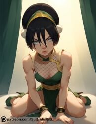 1girls ai_generated black_hair earth_kingdom female mature mature_female sultralis sultralis870 toph_bei_fong