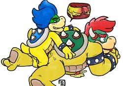 2boys anal animal balls bowser bowserboy101 cum cum_in_ass furry koopa koopaling koopalings ludwig_von_koopa male male_only mario_(series) multiple_boys nintendo penis sex yaoi