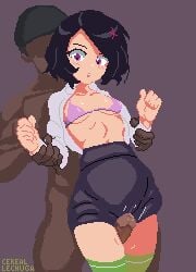 1boy 1boy1girl 1girls animated black_hair black_hair_female blush_lines bra cereal_lechuga cfnm clothed_female clothed_female_nude_male cum cum_on_thigh cumshot dark-skinned_male defeat_sex defeated_heroine faceless_male female grinding looking_at_penis male misako_(kunio-kun) mp4 naked_male no_sound penis pixel_animation pixel_art river_city_girls shirt_open shorter_than_30_seconds skirt steamy_breath stockings tagme thigh_sex tomboy vertical_video video