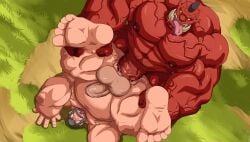 abs absurd_res anal anal_sex balls biceps duo fangs genitals hi_res human humanoid humanoid_pointy_ears lustful_desires male male/male mammal muscular muscular_humanoid muscular_male nipples orc passerby_hh pecs penetration penis red_body red_skin teeth vein veiny_penis