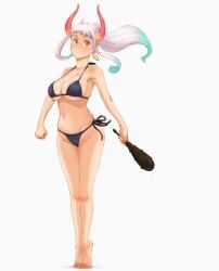 1girls adult adult_female ahoge antenna_hair bare_armpits bare_arms bare_belly bare_calves bare_chest bare_hands bare_hips bare_knees bare_legs bare_midriff bare_navel bare_shoulders bare_skin bare_thighs bare_toes barefoot belly belly_button bewitching_thighs bikini bikini_bottom bikini_only bikini_top black_bikini black_bikini_bottom black_bikini_top black_string_bikini black_swimsuit black_swimwear blue_hair blue_hair_female breasts busty busty_female busty_girl calves child_bearing_hips cleavage club_(weapon) collarbone curvaceous curvaceous_body curvaceous_female curvaceous_figure curvaceous_hips curvy curvy_body curvy_female curvy_figure curvy_hips earrings exposed_armpits exposed_arms exposed_belly exposed_chest exposed_hips exposed_legs exposed_midriff exposed_navel exposed_shoulders exposed_skin exposed_thighs exposed_toes feet female female_focus female_only fertile_hips fingers full_body futz_11 gradient_hair green_hair green_hair_female groin halterneck high_resolution highres horn horns hourglass_figure knees large_breasts lean_figure legs long_hair looking_at_viewer mature mature_female midriff multicolored_hair narrow_waist navel one_piece ponytail red_horn red_horns shoulders side-tie_bikini simple_background slender_body slender_waist slim_waist solo standing string_bikini swimsuit swimwear thighs toes white_background white_hair white_hair_female wide_hips yamato_(one_piece)