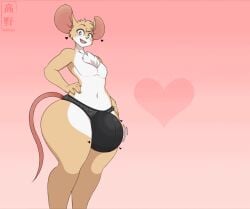 1boy anthro big_balls big_cock big_thighs femboy huge_balls huge_cock hung_femboy hyper_bulge mouse mouse_ears mouse_tail takanoart