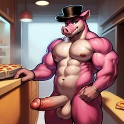 ai_generated anthro big_balls big_penis domestic_pig fazbear_fanverse five_nights_at_freddy's frosting.ai furry furry_only gay male male_focus male_only muscles muscular muscular_male musk musk_clouds peter_(tnar) pig sugar1989 those_nights_at_rachel's top_hat