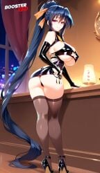 adjusting_panties ai_generated akeno_himejima bare_shoulder black_hair bodycon boosterred99 bridal_gauntlets cameltoe cleavage clothing_cutout covered_navel covered_nipples cutout dress female female_only full_body high_school_dxd large_breasts latex_panties long_hair pony_diffusion_xl post-timeskip purple_eyes ring seductive_look seductive_smile shiny_clothes side-tie_panties side_locks sideboob skirt solo standing underboob voluptuous wavy_hair