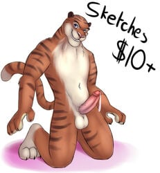 advertisement anthro cum disney feline jonas-puppeh male male_only mammal penis solo stripper testicles tiger tiger_dancer_(zootopia) zootopia