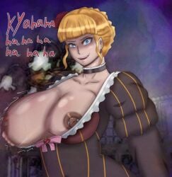 07th_expansion beatrice_(umineko) blonde_hair blue_eyes breasts exposed_breasts female pale-skinned_female tits_out umineko_no_naku_koro_ni