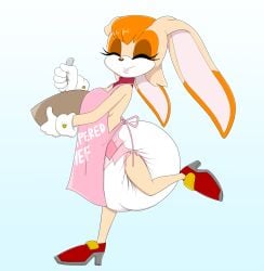 1girl 1girls abdl apron baking beige_skin big_diaper bowl closed_eyes diaper diaper_fetish diapered_milf diaperfur female_focus female_only gloves happy huge_diaper infantilism milf mommy mommy_kink nude_underneath orange_hair orange_markings puffy_diaper rabbit rabbit_ears red_shoes rinonno sega smile solo sonic_(series) sonic_the_hedgehog_(series) tagme vanilla_the_rabbit white_gloves