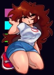 auburn_hair friday_night_funkin girlfriend_(friday_night_funkin) kneeling lattebuns long_hair medium_breasts thick_thighs thighs