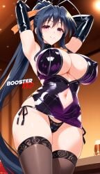 adjusting_panties ai_generated akeno_himejima bare_shoulder black_hair bodycon boosterred99 bridal_gauntlets cameltoe cleavage clothing_cutout covered_navel covered_nipples cutout dress female female_only high_school_dxd large_breasts latex_panties long_hair pony_diffusion_xl post-timeskip purple_eyes ring seductive_look seductive_smile shiny_clothes side-tie_panties side_locks sideboob skirt solo underboob voluptuous wavy_hair