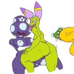 1boy 1futa 1girls alien alien_futanari alien_humanoid bodily_fluids bodily_fluids_drip bowser breasts breasts breasts_out cackletta cock cock_ring crown dripping_precum earrings elbow_gloves gloves green_body green_earrings green_skin lavender_eyes lips lipstick long_tongue mario_(series) mario_and_luigi:_partners_in_time mario_and_luigi_(series) nintendo nipples no_sex penis precum precum_drip princess_shroob purple_body purple_skin red_eyes silver_crown tongue tongue_out white_gloves white_lips white_lipstick white_nipples