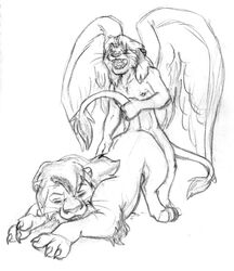 2boys anal anthro chris_mckinley disney feline feral gay hybrid lion male male_only mammal sketch the_lion_king yaoi