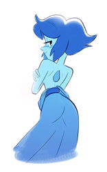 1girls 2016 2d 2d_(artwork) adult alien alien_girl alien_humanoid alien_only archived_source arms ass back_view bare_arms bare_shoulders bedroom_eyes black_eyelashes black_eyes blue_dress blue_hair blue_skin breasts brokenlynx cartoon_network closed_mouth color covering_breasts crossed_arms digital_drawing_(artwork) digital_media_(artwork) dress dress_down eyelashes eyes female female_focus female_only fingers gem_(species) hair half-closed_eyes hands hips hourglass_figure humanoid humanoid_hands lapis_lazuli_(gem) lapis_lazuli_(steven_universe) light-skinned light-skinned_female light_body light_skin long_dress long_eyelashes looking_at_viewer looking_back looking_back_at_viewer mouth neck no_visible_genitalia nose partially_clothed seductive seductive_eyes seductive_look seductive_smile short_hair shoulders simple_background slim_waist small_breasts smile smiling_at_viewer solo solo_female solo_focus source_deleted steven_universe topless tumblr waist wavy_hair white_background woman