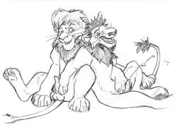 2boys balls chris_mckinley cum disney erection feline feral gay handjob incest kovu lion male male_only mammal nuka penis sketch the_lion_king the_lion_king_ii:_simba's_pride yaoi