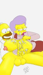 big_breasts big_penis breasts cum homer_simpson incest maxtlat milf mona_simpson penis the_simpsons