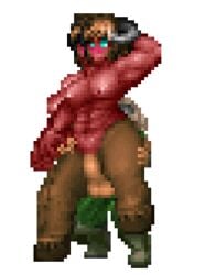 1boy 1girls animated baron_of_hell_(doom) demon_girl doom doom_slayer_(doom) hdoom hdoomguy monster_girl pixel_art red_skin sex tagme transparent_background