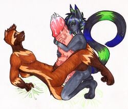 anal anthro balls cum cum_in_ass drmellbourne furry furry_only gay hyper_balls hyper_penis male oral penis