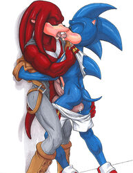 balls echidna hedgehog knuckles_the_echidna male male_only mammal monotreme penis ratcandy sonic_(series) sonic_the_hedgehog yaoi