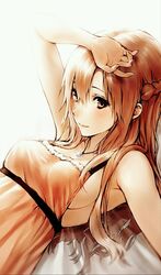 1girls aincrad armpits artist_request female female_only high_resolution solo sword_art_online yuuki_asuna