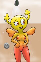 breasts cartoon_network female female_only full_frontal horn nipples penny_fitzgerald pussy raised_eyebrow shapeshifter shower solo the_amazing_world_of_gumball wings