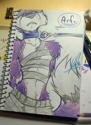 anthro bondage bound canine carnival fox foxtailedcritter furry leash mammal sketch submission tape