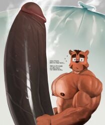 balls bodybuilder furry glasses hyper hyper_cock hyper_genitalia hyper_muscles hyper_penis hyper_testicles jindoruu male male_only muscles muscular muscular_arms muscular_male muscular_thighs nipples penis testicles