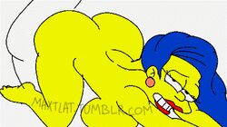 1boy 1girls animated ass big_ass big_breasts blue_hair breasts doggy_style female gif hair_down lipstick long_hair male male/female marge_simpson married_woman mature_woman maxtlat milf red_lipstick sex sideboob straight the_simpsons