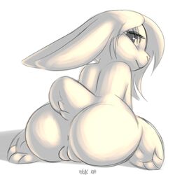 anus ass big_ass big_butt cute female fur furry furry_only hair lagomorph long_ears looking_at_viewer mammal pussy rabbit solo tail xylas