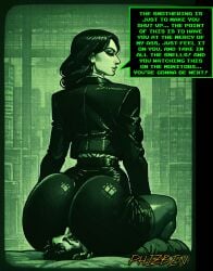 1boy 1boy1girl 1girls ai_generated big_ass business_suit business_woman butt_smother caption cunnilingus dialogue dominant_female facesitting female female_domination femdom femdom_caption huge_ass male malesub office office_lady oral original_character phizben sex sitting_on_face sitting_on_person story taunting taunting_viewer word_balloon