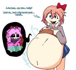 digestion digestion_noises doki_doki_literature_club same_size_vore sayori_(doki_doki_literature_club) soft_vore unwilling unwilling_prey unwilling_vore vore vore_belly
